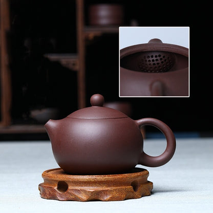 Chinese Tea Pot Yixing Zisha Purple Clay Xishi Pot Ball Shaped Infuser Holes New