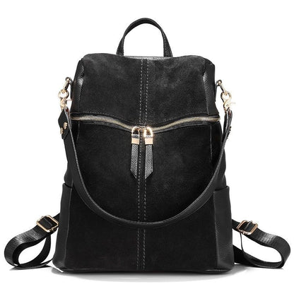 Vintage Backpack Nubuck Synthetic Leather School Large Shoulder Bags Polyester