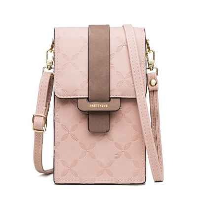 Wallet Flower Petals Plaid Shoulder Bag Messenger Flap Purse Multi-Card Holder