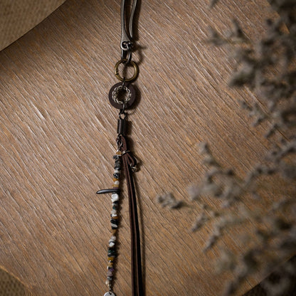 Handmade Vintage Keychain Retro Leather Metal Key Rope Craft Key Ring