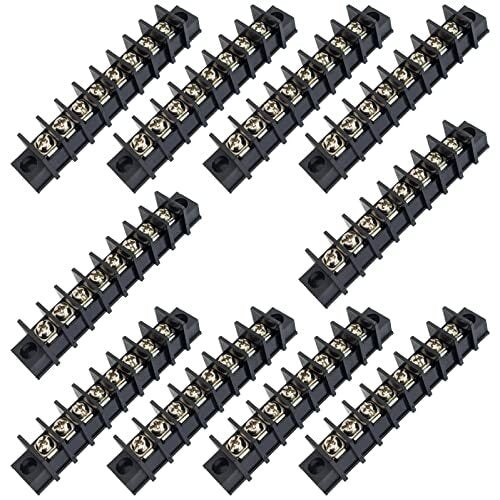 10 Pack 8 Position Terminal Barrier Strip w\ Mounting Ears, 3.75"x0.64"x0.70"