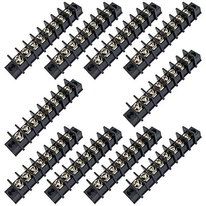 10 Pack 8 Position Terminal Barrier Strip w\ Mounting Ears, 3.75"x0.64"x0.70"