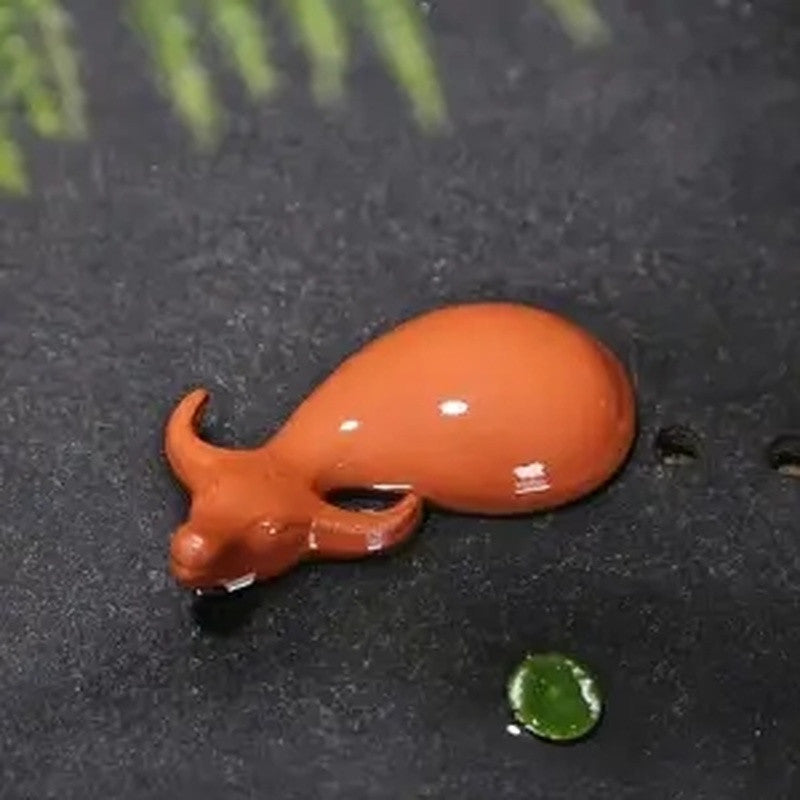 on big sales creative tea pet yixing zisha purple clay buffalo small decoration