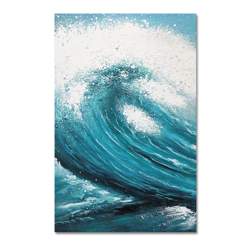 Abstract Blue Sea Hand Painted Oil Paintings Modern Landscape On Canvas Wall Art