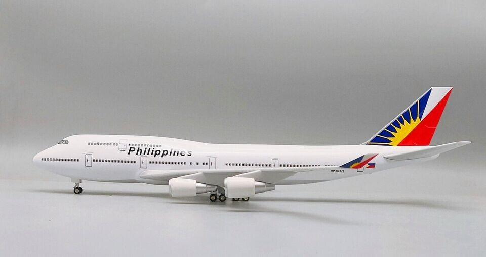 47CM Philippines BOEING 747-400 Airplane Led Sound- controlled Light Resin Model