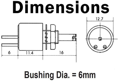 100KΩ 1W Single Turn Cermet Potentiometer, Panel Mount, Slotted Shaft