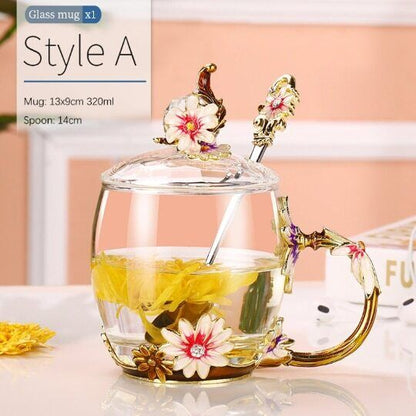 Creative Enamel Juice Cup | Thermos Glass Coffee Mug With Lid