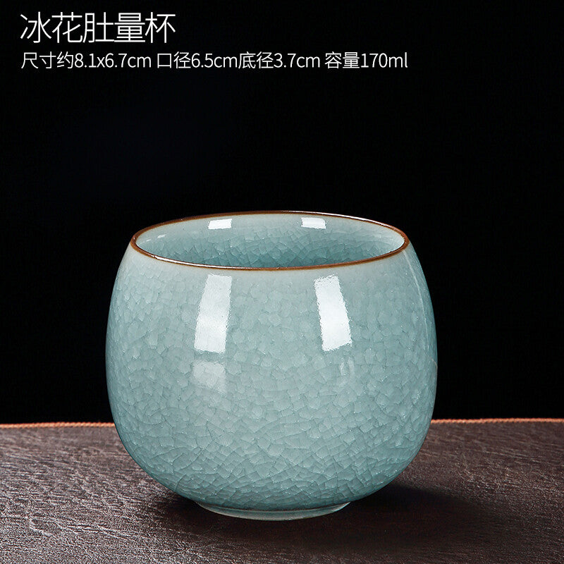 Ru Kiln Cup, Kung Fu Tea Cup, Ceramic Tea Cup, Tea Set, Ice Cracked Cup