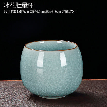 Ru Kiln Cup, Kung Fu Tea Cup, Ceramic Tea Cup, Tea Set, Ice Cracked Cup
