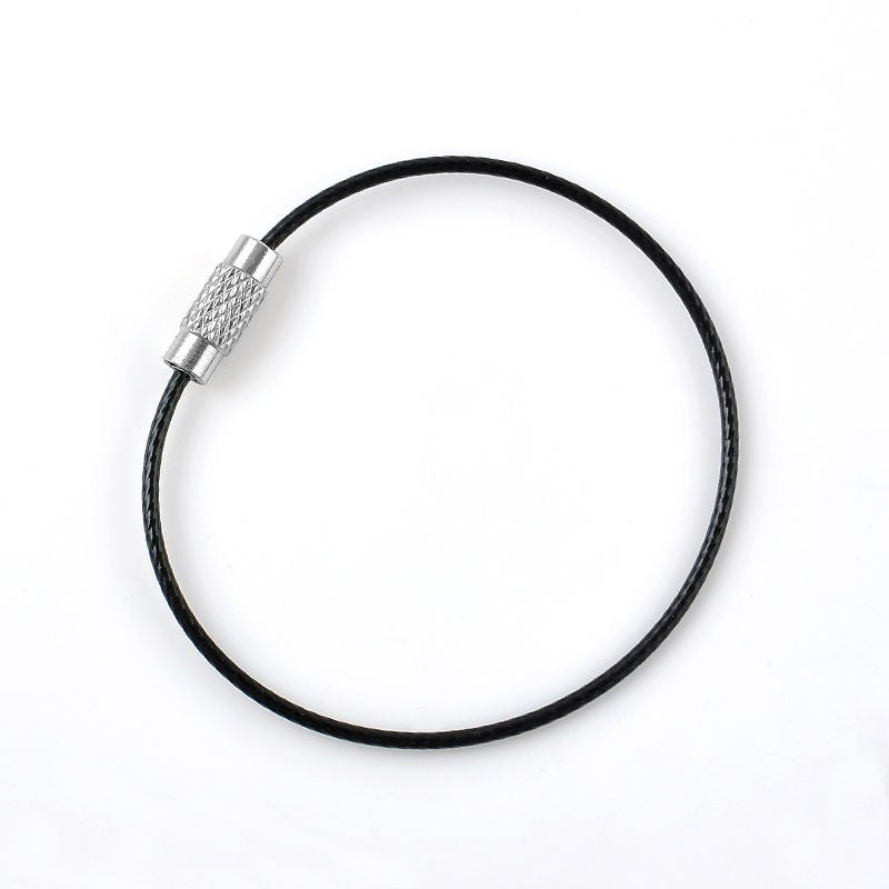 Screw Locking Stainless Steel Wire Keychain Cable Rope Key Holder 5/10/15/20Pcs