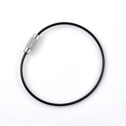Screw Locking Stainless Steel Wire Keychain Cable Rope Key Holder 5/10/15/20Pcs
