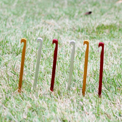 10pcs Aluminum Alloy Tent Pegs Ultralight Square Nail Camping Garden Hook 16cm