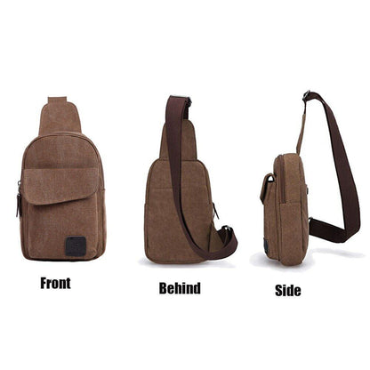 Men's Small Chest Sling Bag Travel Hiking Cross Body Messenger Shoulder Backpack