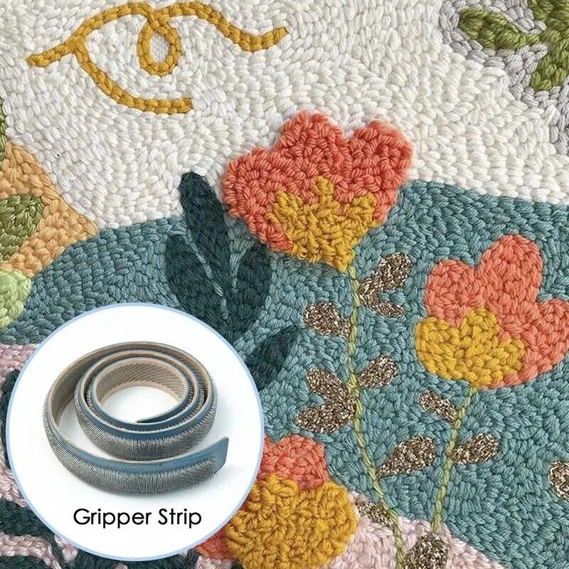 Gripper Strip Metal+Leather Tufting Embroidery Frame Cross Stitch Hook 100x3.2cm