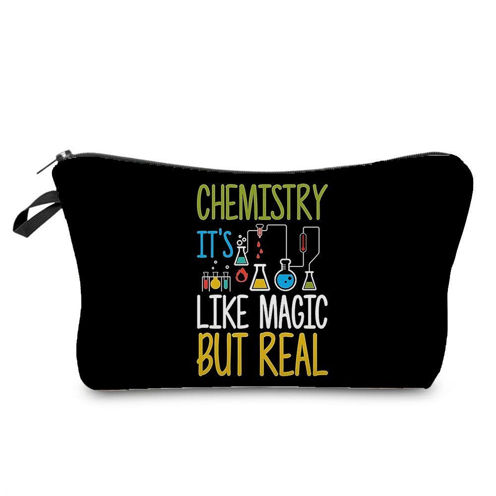 Natural Science Printed Student Pencil Case Teacher Cosmetic Storage Toilet Bag