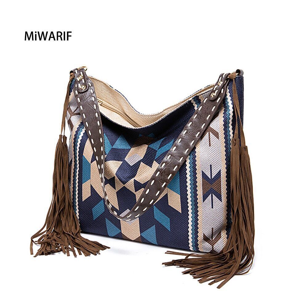 2023 New Fashion Woman Bags Women's Beach One-shoulder Carry Canvas Ethnic Style