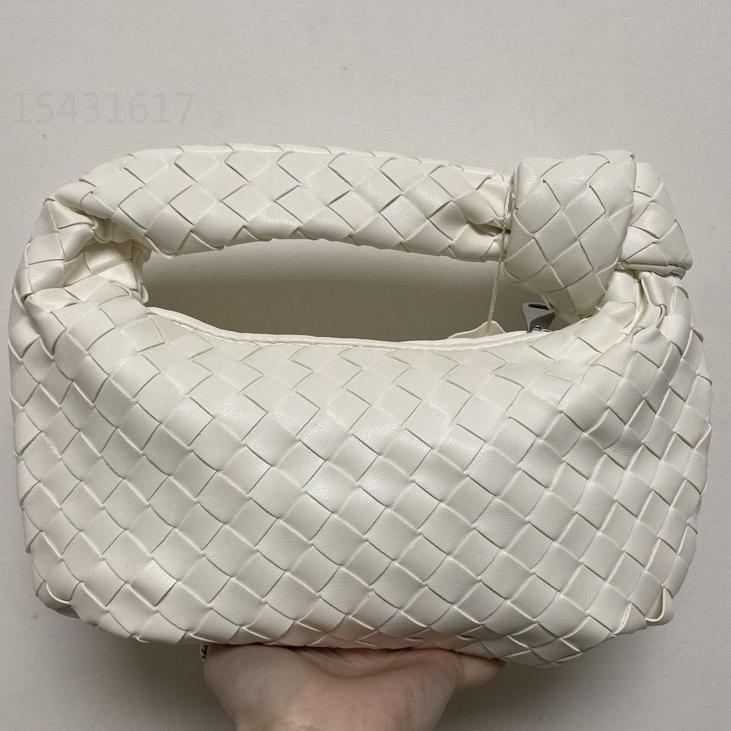 Luxury Synthetic Leather Handbag Large Shoulder Bag Woven Soft Underarm Bag Zipp