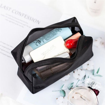 3pcs/set Zipper Toiletry Wash Bags Make Up Transparent Mesh Case Organizer Purse