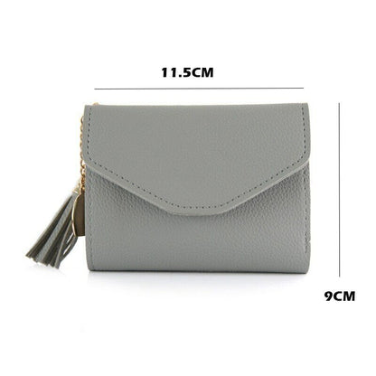 Women Wallet Clamps Purse Cash Clip Billfold Female Card Lady PU Leather Handbag