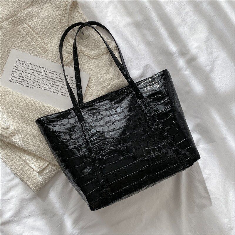 Vintage Handbags Stone Tote Shoulder Bag Large Synthetic Leather 26*12*29.5 CM