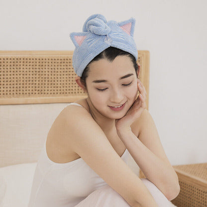 Dry Hair Cap Coral Velvet Hair Cap Quick Dry Drying Bath Shower Hat ⊰