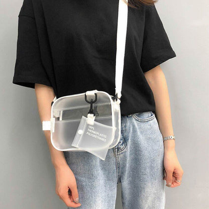 Transparent Bag Crossbody Small Phone Bag Shoulder Handbag Card Purse 19*15 CM