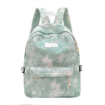 Corduroy Backpack School Travelling Shoulder Bag Softback Cotton Blue 25*12*36CM