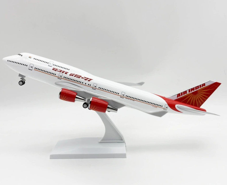 30CM AIR INDIA BOEING 747-400 Passenger Plane Landing Gear Resin Aircraft Model