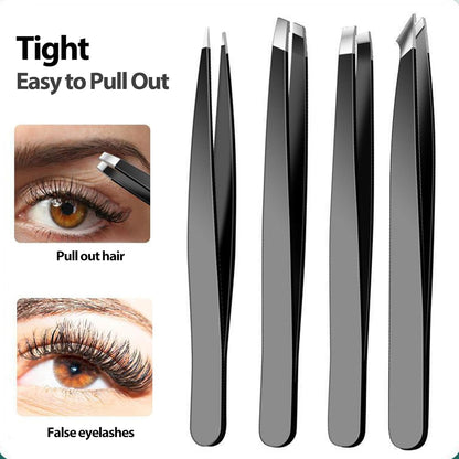 Eyebrow Tweezers Eyebrow Clip 4Piece Hair Beauty Pluckers Stainless Steel