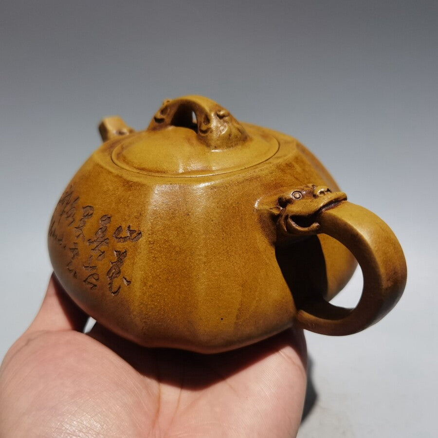 Chinese Yixing Zisha Clay Teapot Handmade Dragon Pots Purple Sand Teapot 380cc