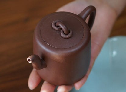 220cc Handmade Purple Sand Tea Pot in Yixing, China, Purple Clay Shuangchuan Gongfu Tea Pot-