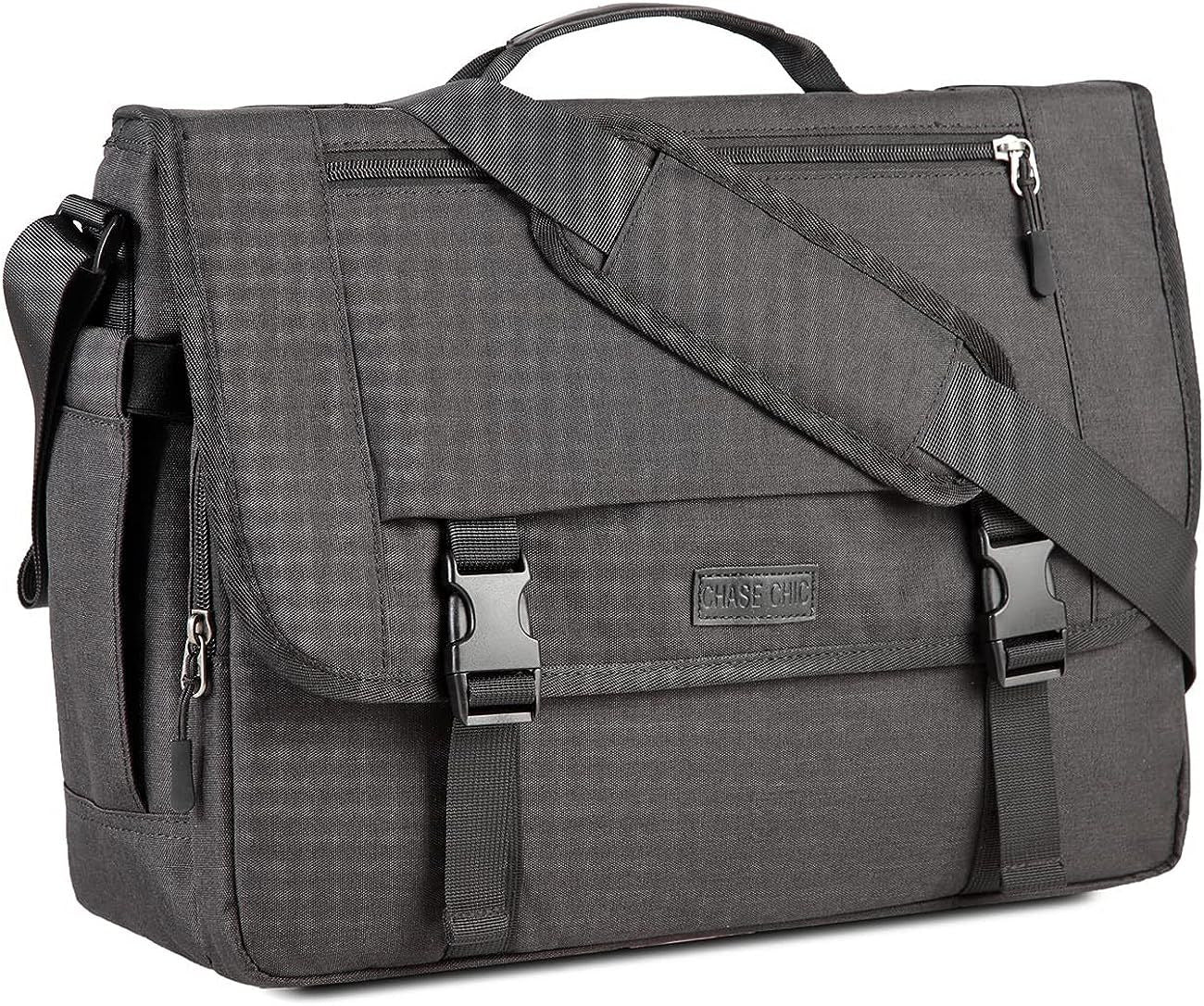 Messenger Bag Men, ChaseChic Business Satchel Briefcase Shoulder Black
