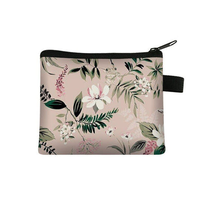 Floral Print 13.5*11 CM Cosmetic Bag Napkin Organizer Coin Card Lipstick Pouches