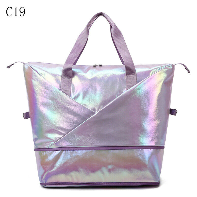 Pearlescent Folding Travel Shoulder Bag Waterproof Handbag Dry Wet Separation