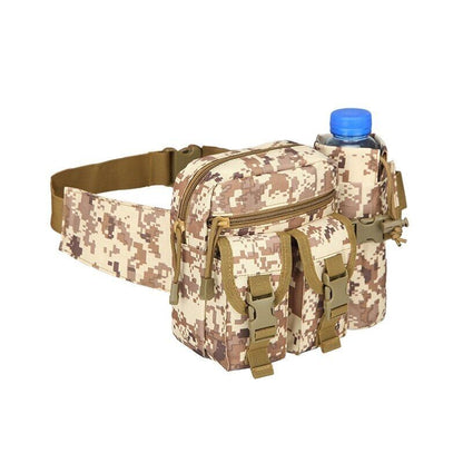 Men Waist Pack Nylon Water Bottle Pouch Sports Army Hunting Climbing Belt Bag