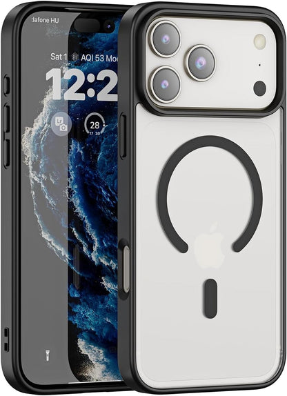 Compatible with Magnetic Matte Clear Case for 17 Pro Max–Tough Drop-Resistant De