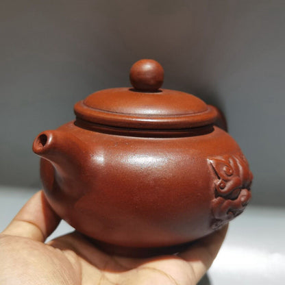 vintage chinese yixing purple clay teapot zisha ceremony carving collectible art