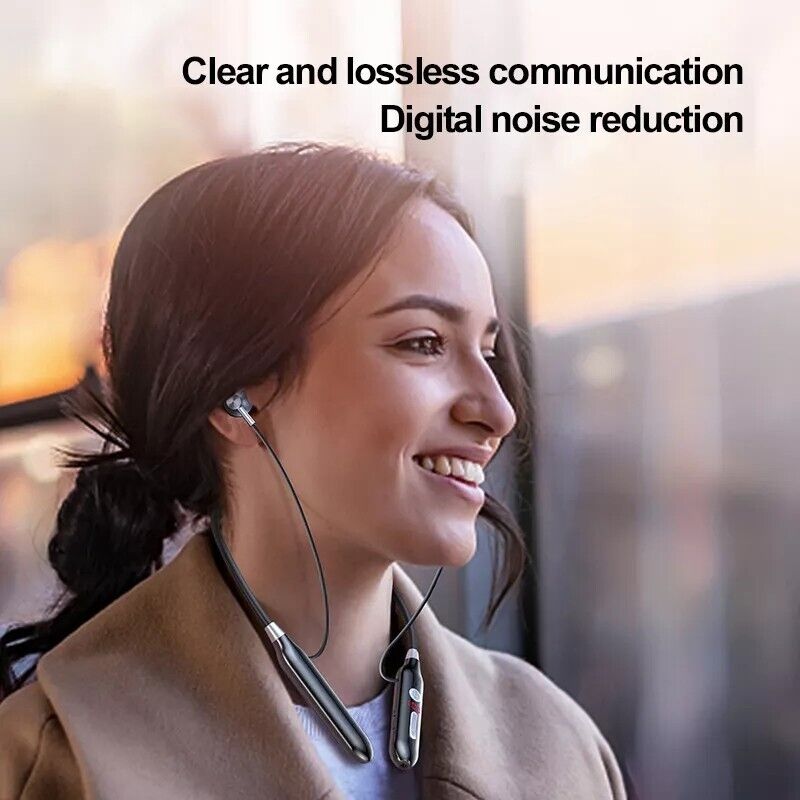 Wireless Bluetooth Neckband Headphones Mic Headset Stereo Earbuds Earphone