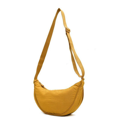 Hobos Shoulder Bag Solid Color Nylon Messenger Bags Travel Pouch Zipper Handbags