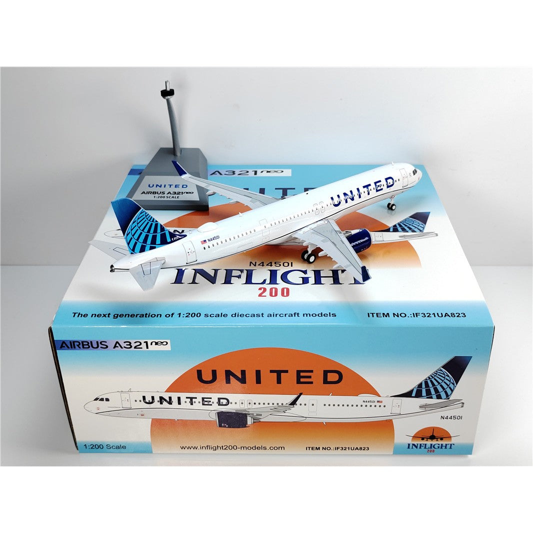 1:200 InFlight United Airbus A321neo Passenger Airplane Diecast Plane Model