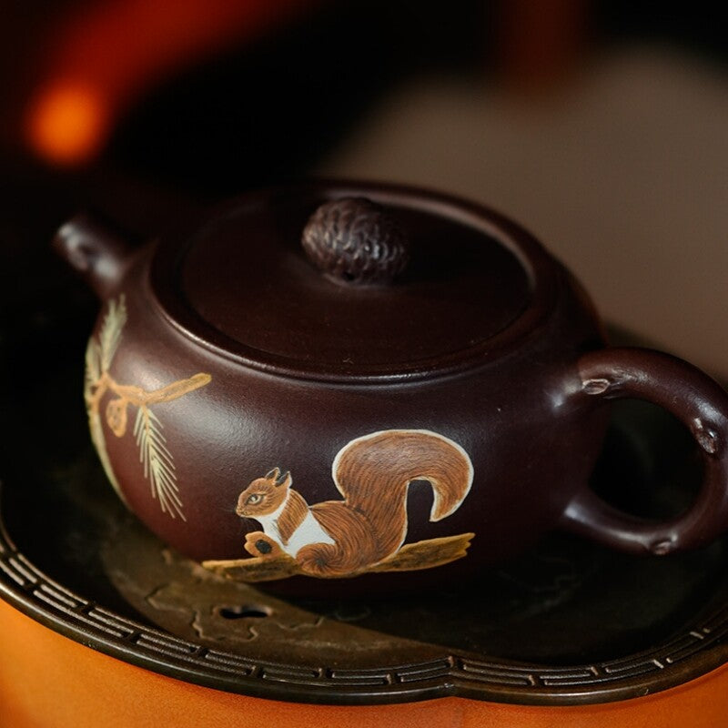 Full Handmade Tea Pot Handpainted China Real Yixing Zisha Purple Clay Master Pot