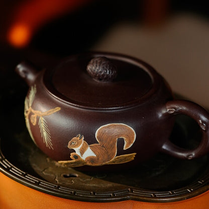 Full Handmade Tea Pot Handpainted China Real Yixing Zisha Purple Clay Master Pot