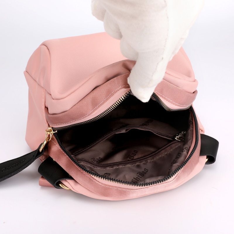 Shoulder Bag Nylon Wide Strap Crossbody Bags Waterproof Purse Pink Orange Purple