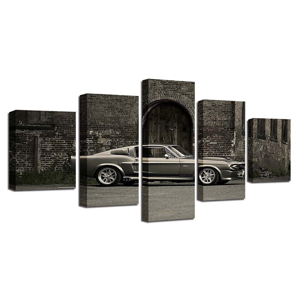 Ford Mustang Eleanor Car Sport Car Canvas Prints Painting Wall Art Home Decor 5P
