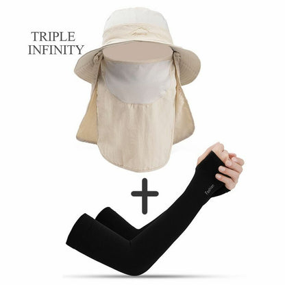 Summer Large Bucket Hat Foldable Breathable Hiking Fishing Camping 10*56-60 CM
