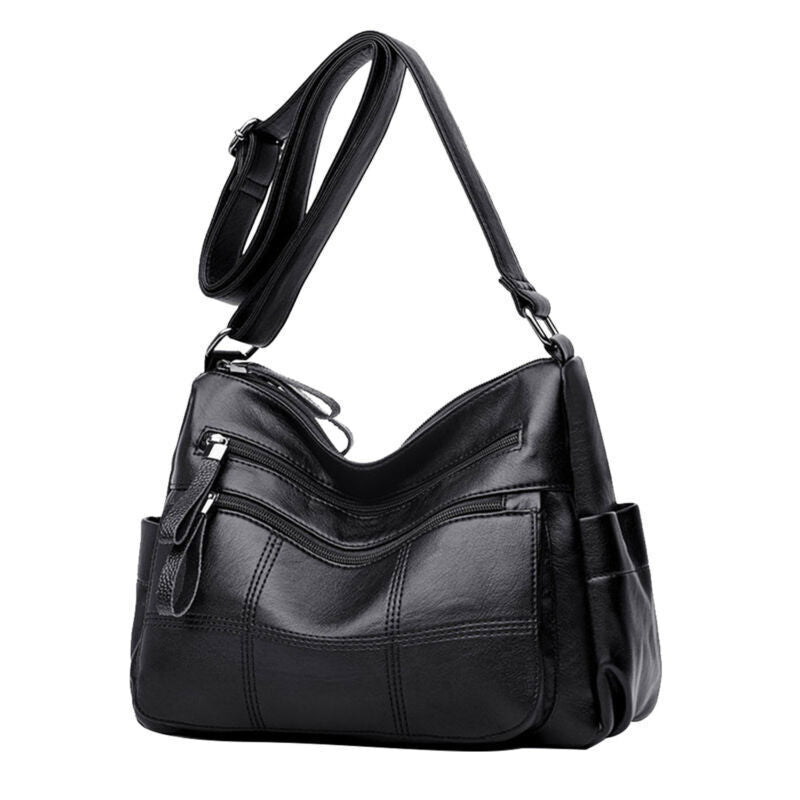 Multi-layer Soft Leather Leisure Crossbody Shoulder Bag Handbags Purse for Women