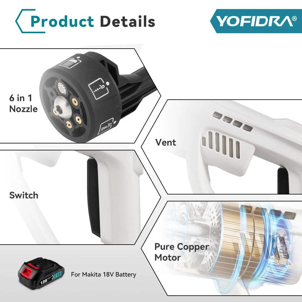 Cordless High Pressure Washer Gun – 100 Bar Power