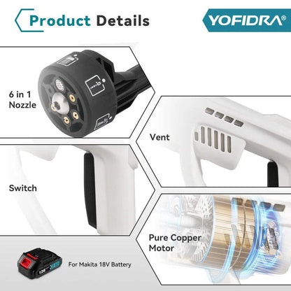 Cordless High Pressure Washer Gun – 100 Bar Power