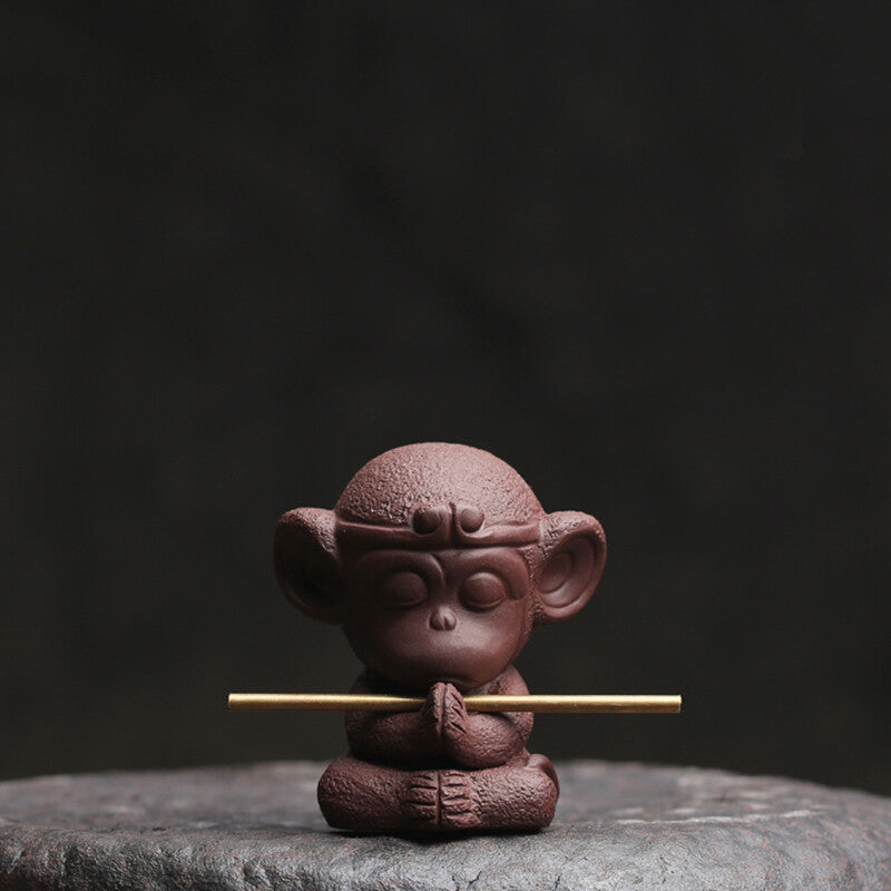 Creative Home Decoration Yixing Zisha Tea Pet Monkey Statue Small Tea Play New
