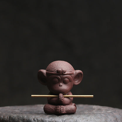 Creative Home Decoration Yixing Zisha Tea Pet Monkey Statue Small Tea Play New